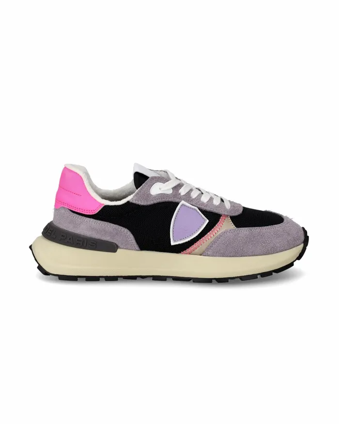 Women Antibes Sneakers VioletBlack Shoes Philippe Model Paris Running