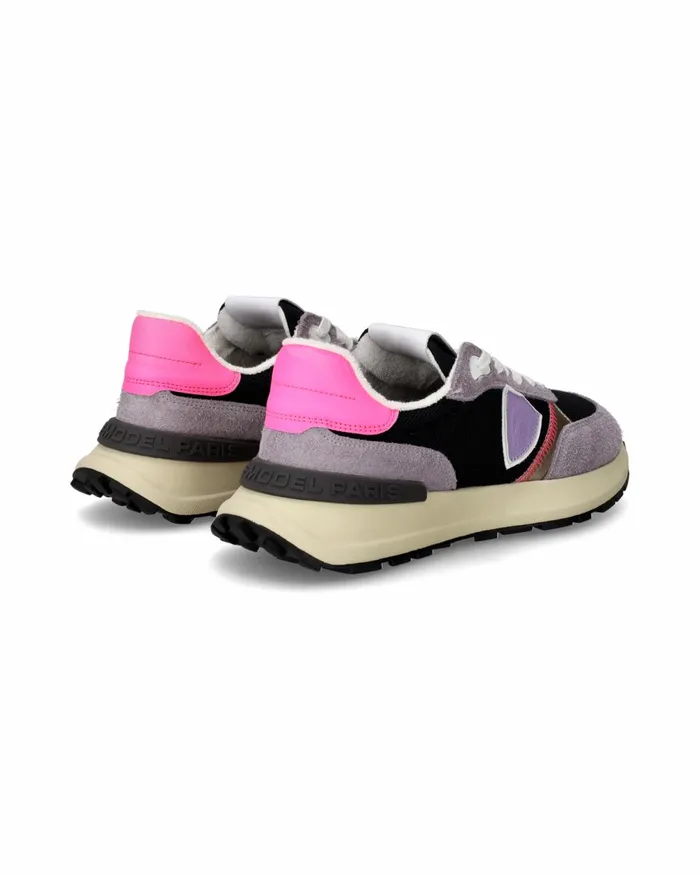 Women Antibes Sneakers VioletBlack Shoes Philippe Model Paris Running