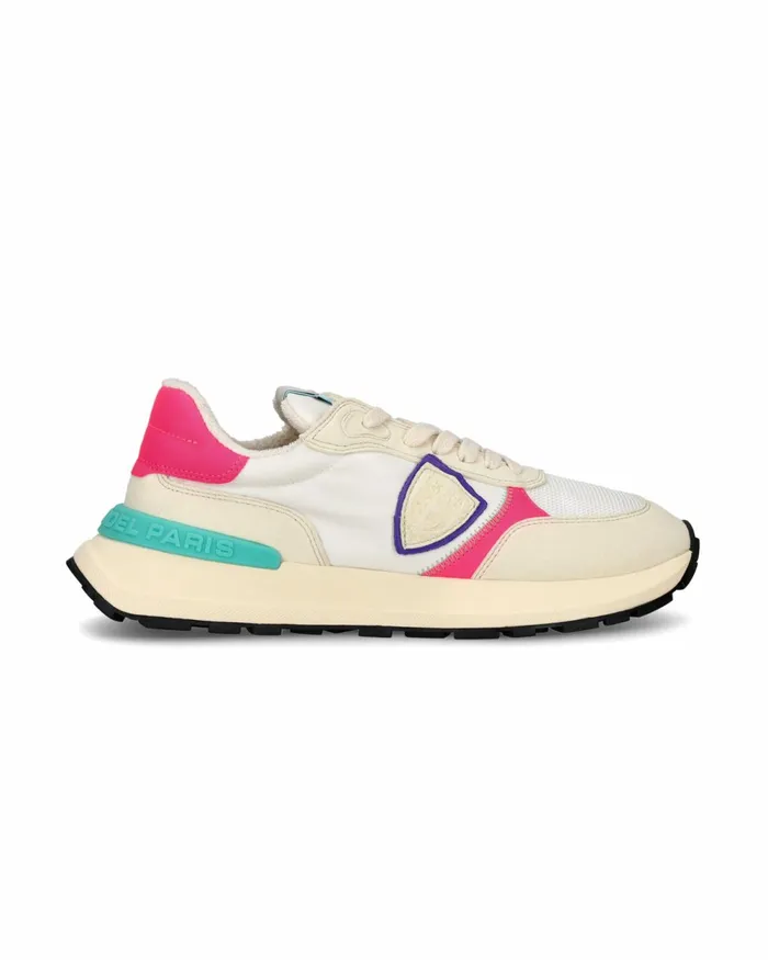 Women Antibes Sneakers WhiteFuchsia Shoes Philippe Model Paris Running