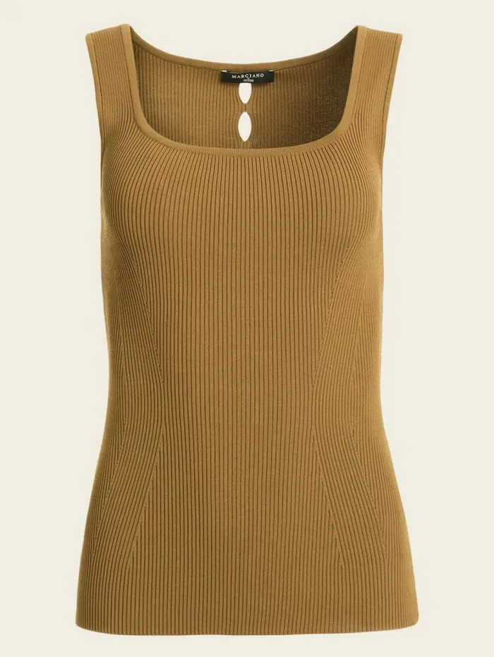 Women Aretha Ribbed Sleeveless Top English Cake Marciano Tops And Sweaters Women Aretha Ribbed Sleeveless Top English Cake Marciano Tops And Sweaters