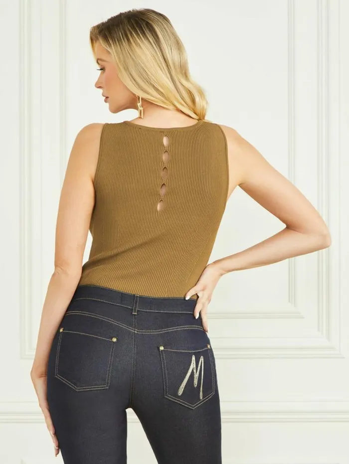 Women Aretha Ribbed Sleeveless Top English Cake Marciano Tops And Sweaters Women Aretha Ribbed Sleeveless Top English Cake Marciano Tops And Sweaters
