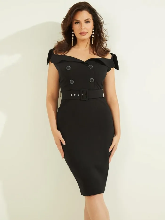 Women Audrey Portrait Neck Dress Black Marciano Dresses
