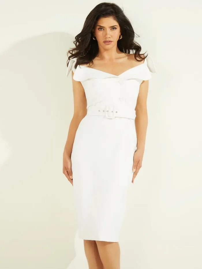 Women Audrey Portrait Neck Dress Pale Pearl Marciano Dresses