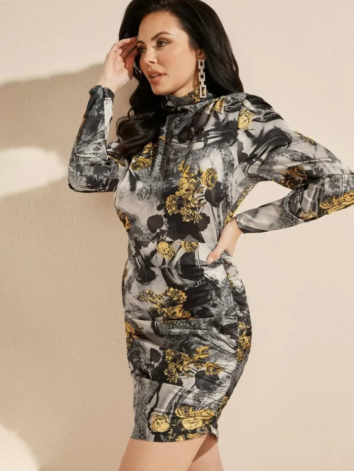 Women Aurora Printed Dress Golden Rose Marciano Dresses Women Aurora Printed Dress Golden Rose Marciano Dresses