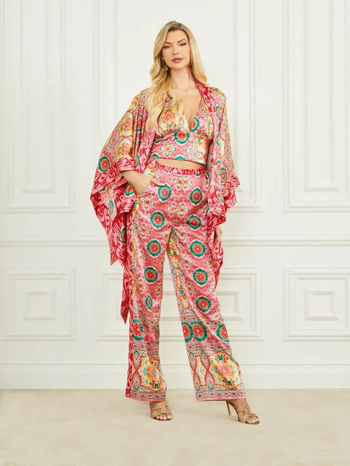 Women Babylon Satin Kimono Babylon Blanket Print Marciano Jackets Women Babylon Satin Kimono Babylon Blanket Print Marciano Jackets