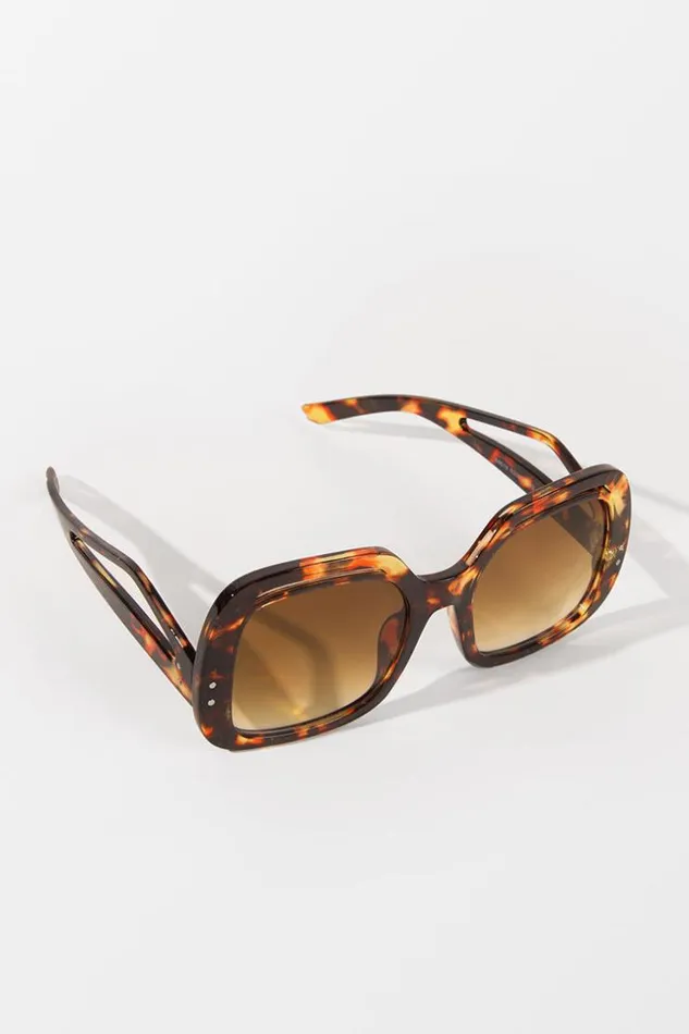Women Bags Cupshe Fearne Leopard Oversized Retro Leopard Sunglass Multicolor