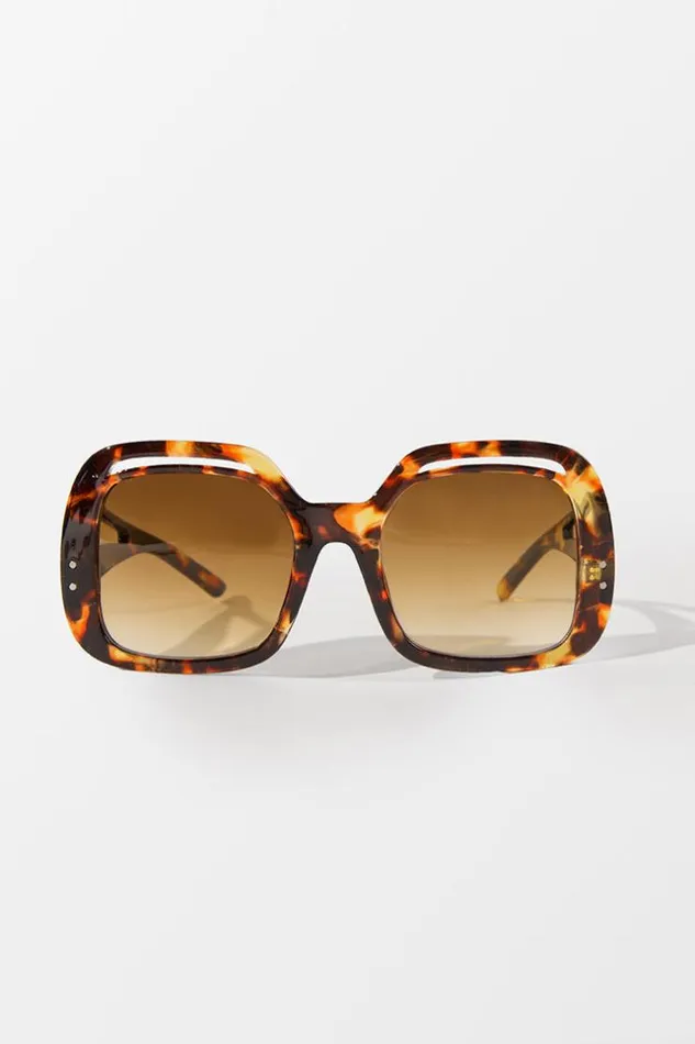 Women Bags Cupshe Fearne Leopard Oversized Retro Leopard Sunglass Multicolor