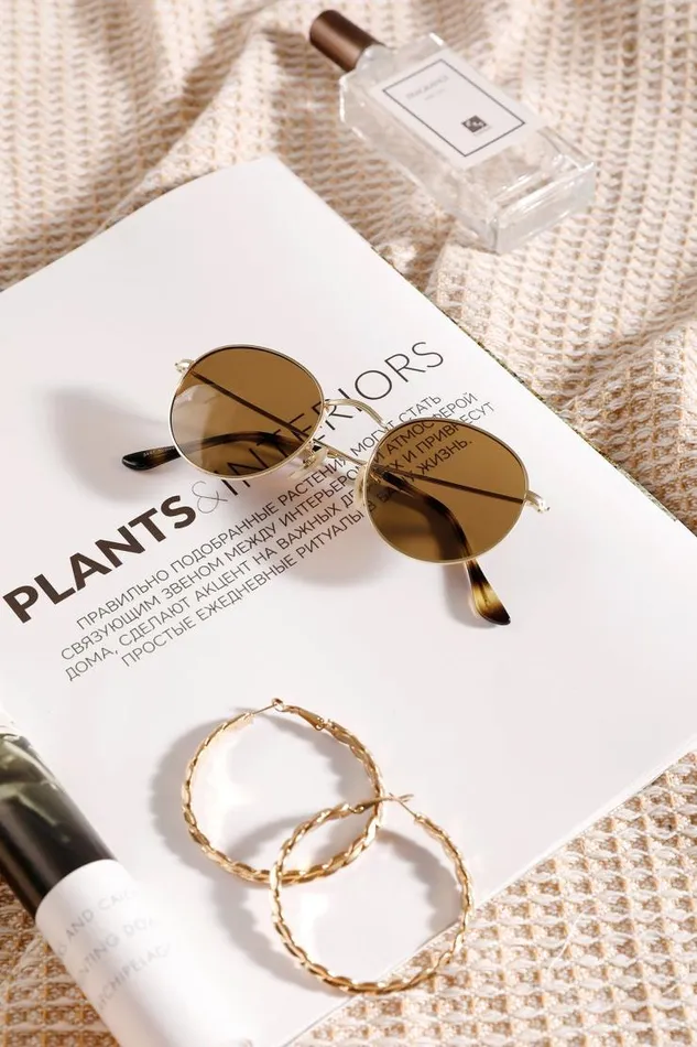 Women Bags Cupshe Golden Legend Round Sunglasses Yellow