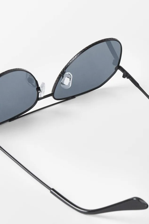 Women Bags Cupshe Jaz Aviator Metal Modern Sunglasses Blue