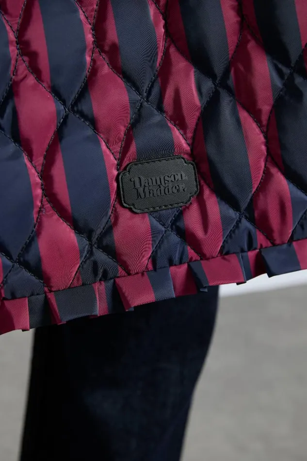 Women Bags Damson Madder Frill Edge Ruched Tote Bag 8211 Navy and Burgundy Stripe