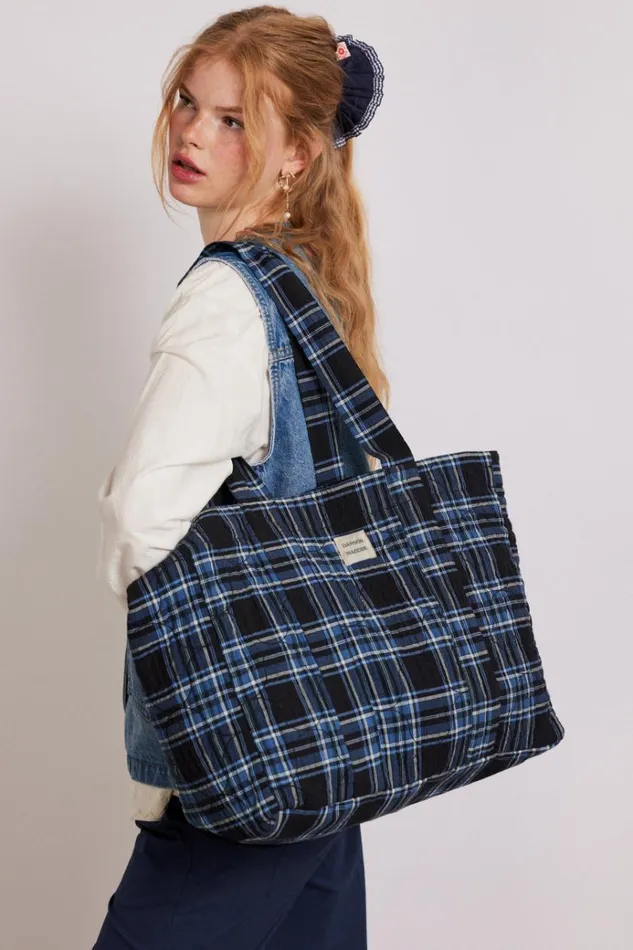 Women Bags Damson Madder Reversible Tote Bag 8211 Navy Check