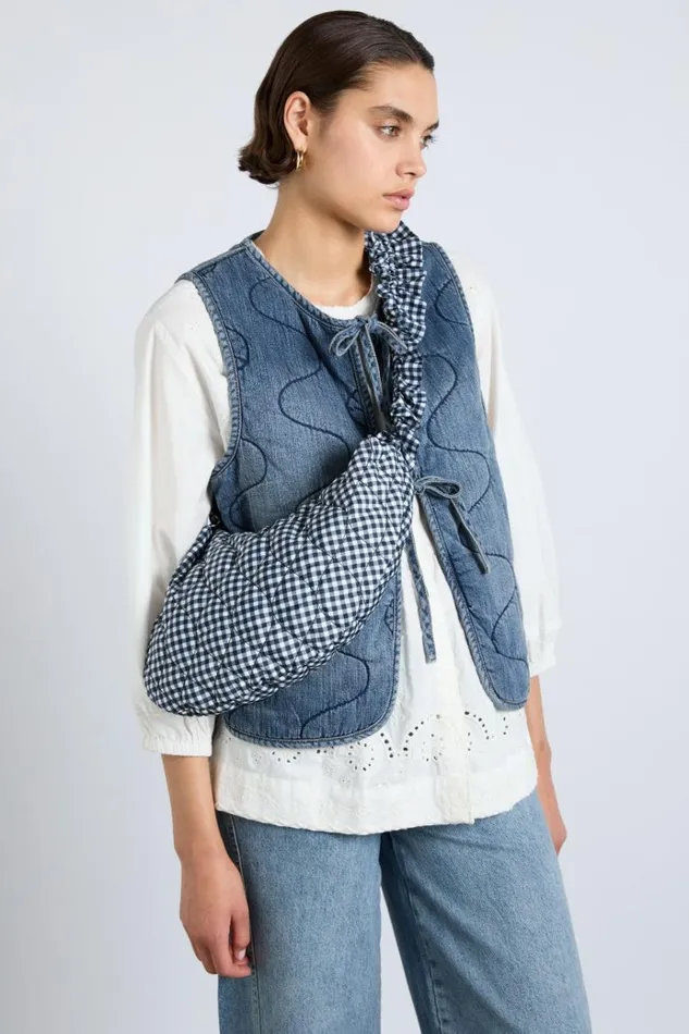 Women Bags Damson Madder Ruched Kidney Bag In Gingham