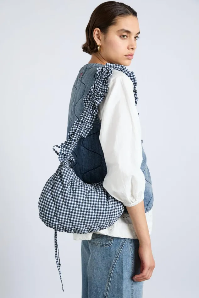 Women Bags Damson Madder Ruched Kidney Bag In Gingham