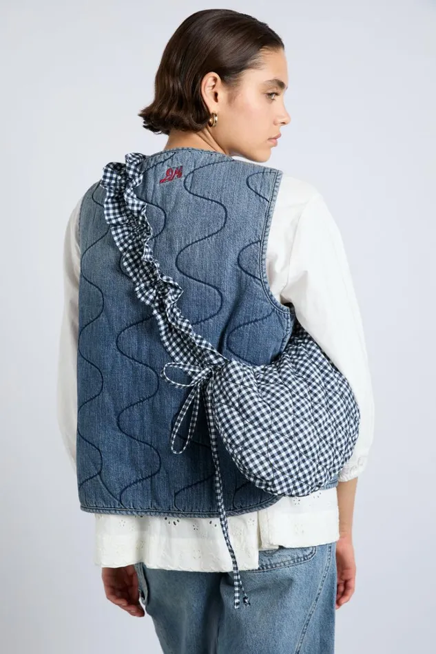 Women Bags Damson Madder Ruched Kidney Bag In Gingham