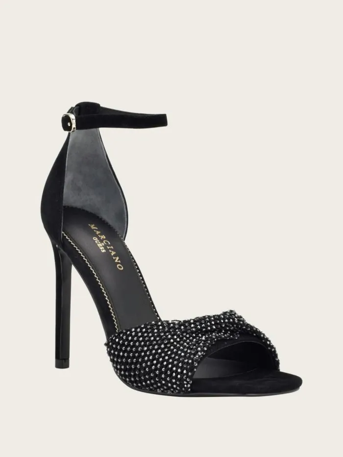 Women Balie Rhinestone Sandal Black1 Marciano Shoes