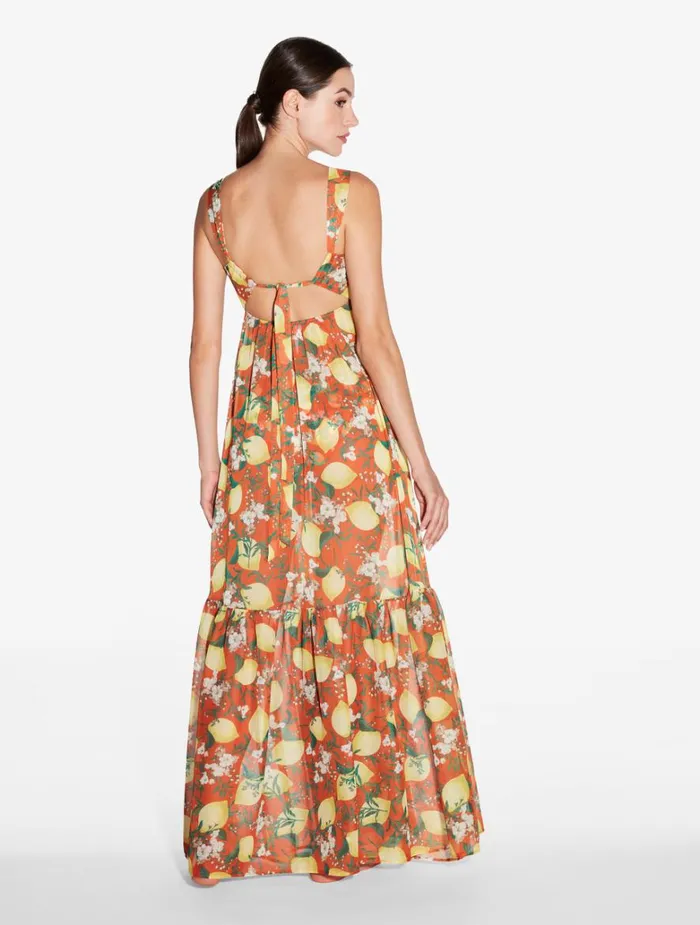 Women Beach Coverups La Perla Orange Printed Maxi Dress