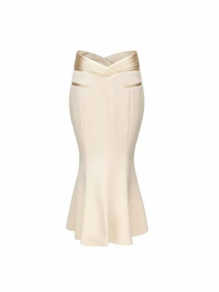 Women Belle Satin Skirt Beige Nana Jacqueline Skirts