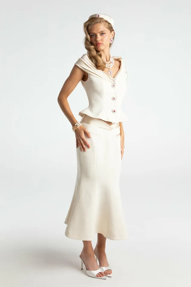 Women Belle Satin Skirt Beige Nana Jacqueline Skirts