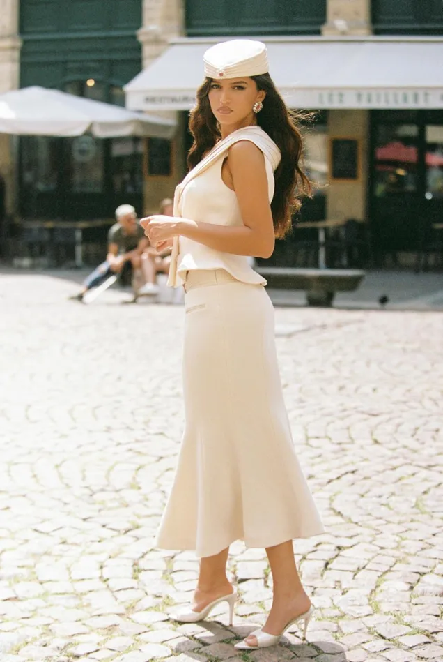 Women Belle Satin Skirt Beige Nana Jacqueline Skirts