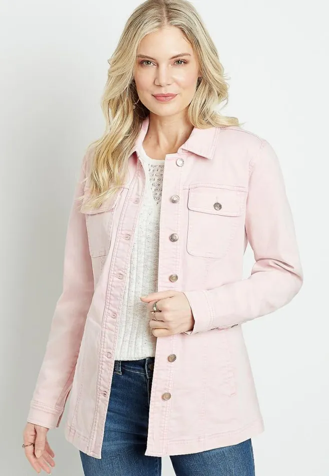 Women Belted Denim Trench Jacket Maurices Tops