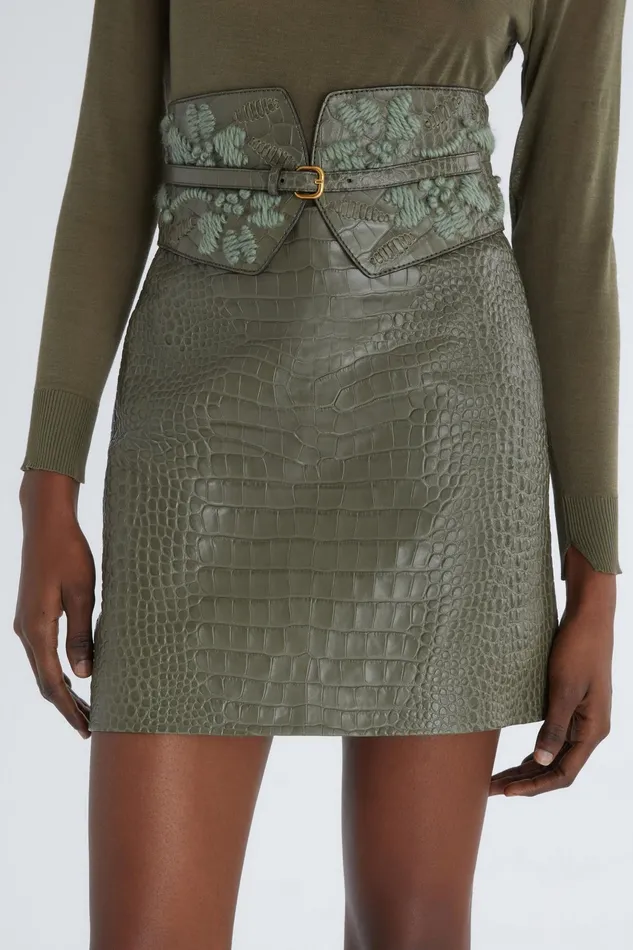 Women Belts Ermanno Scervino Leather Corset With Handmade Loops And Embroidery