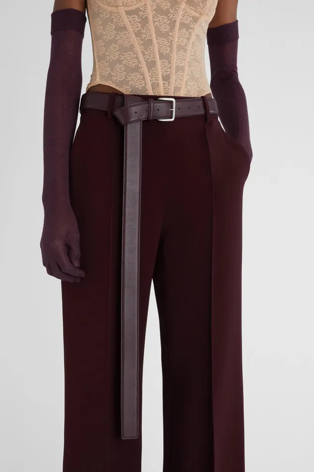 Women Belts Ermanno Scervino Smooth Calfskin Belt Bordeaux