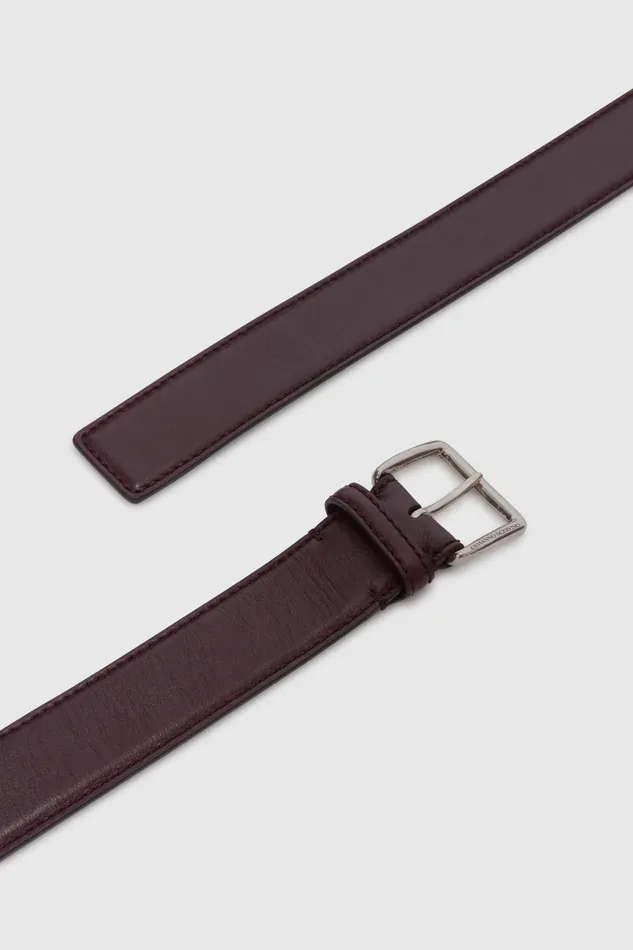 Women Belts Ermanno Scervino Smooth Calfskin Belt Bordeaux