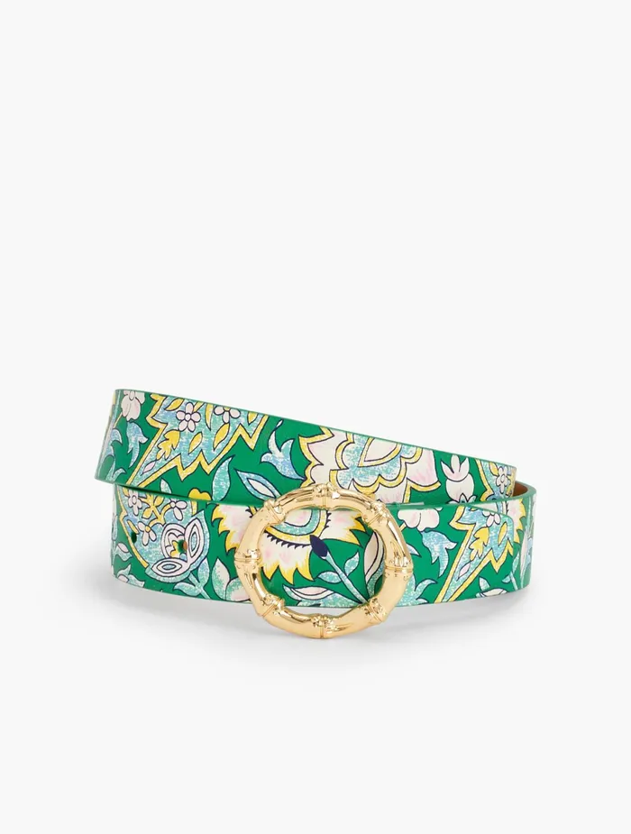 Women Belts Talbots Bamboo Buckle Belt Paradise Greenfloral