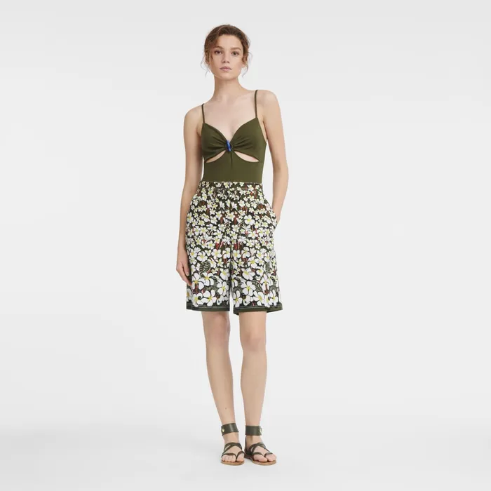 Women Bermuda Shorts Khaki Longchamp Trousers and Shorts