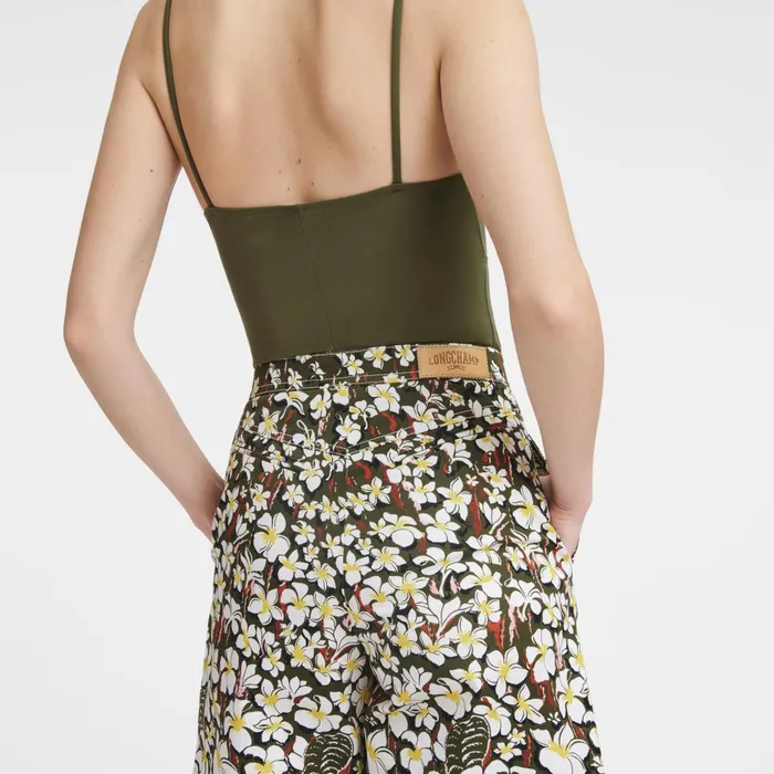 Women Bermuda Shorts Khaki Longchamp Trousers and Shorts