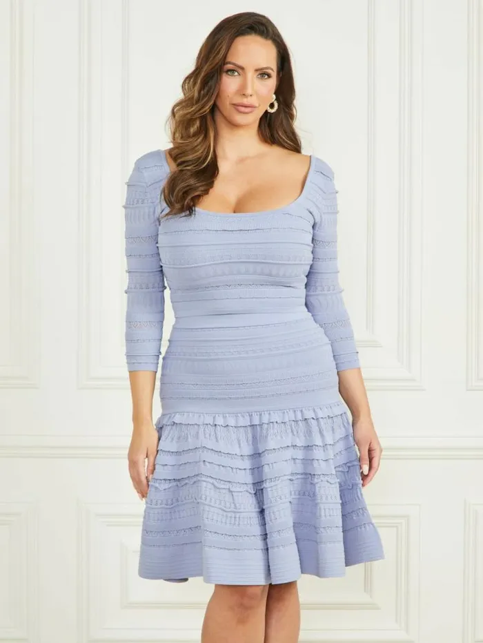 Women Bethany Sweater Crop Top Dust Light Blue Marciano Tops And Sweaters