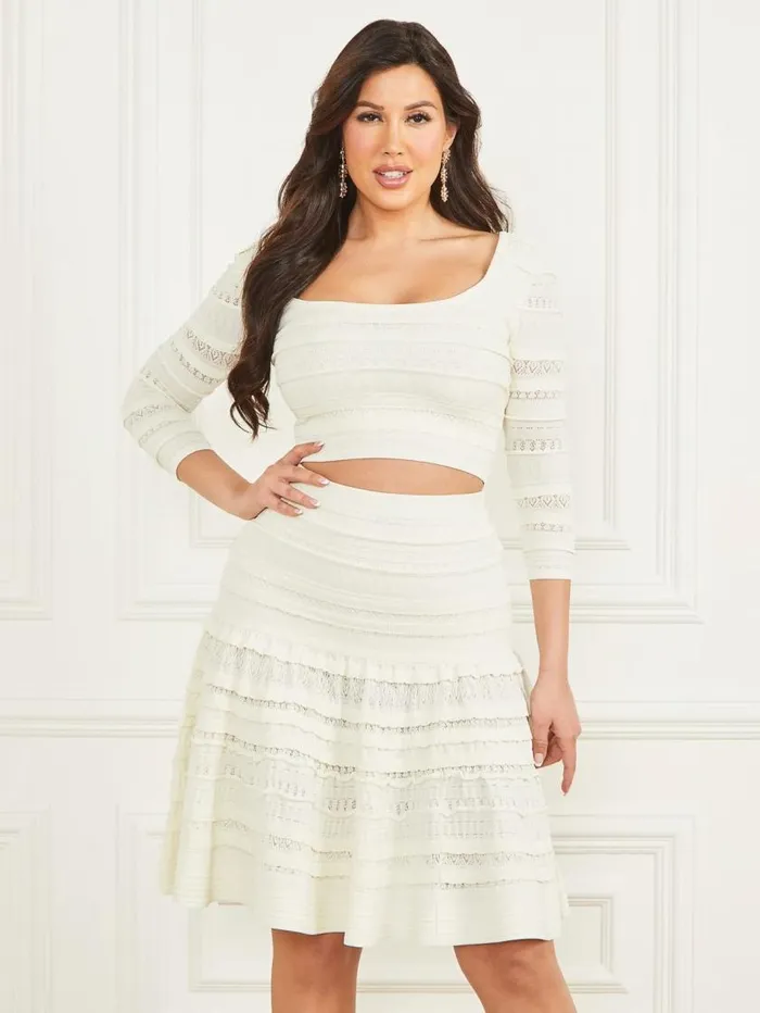 Women Bethany Sweater Crop Top Pale Pearl Marciano Tops And Sweaters