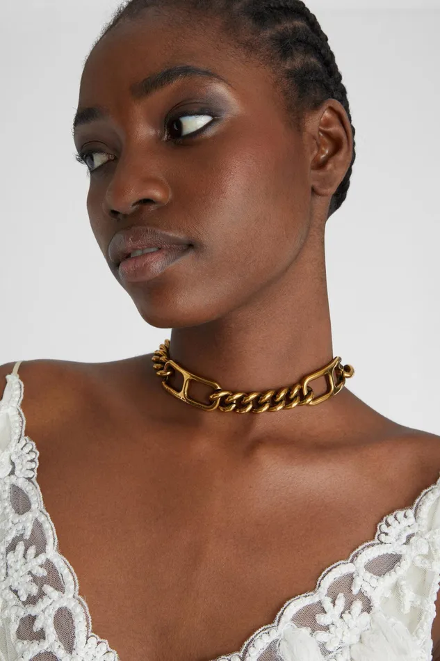 Women Bijoux Ermanno Scervino Designer Gold Chunky Chain Necklace 8211 Ermanno Scervino