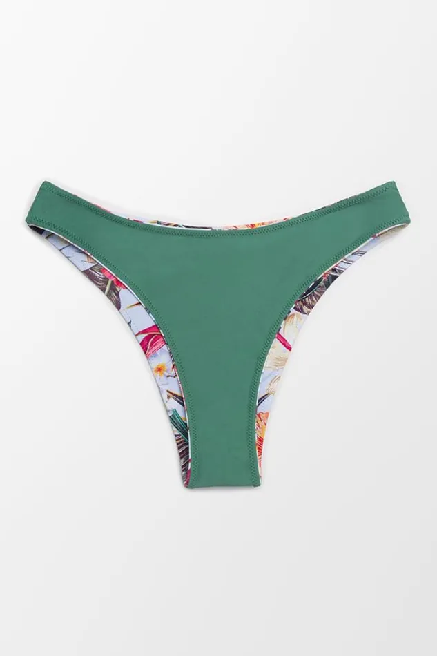 Women Bikini Bottoms Cupshe Amira Tropical Reversible Bikini Bottom Multicolor