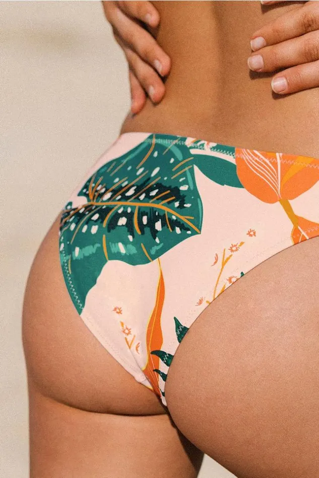 Women Bikini Bottoms Cupshe Bright Leafy Print Bikini Bottom Multicolor