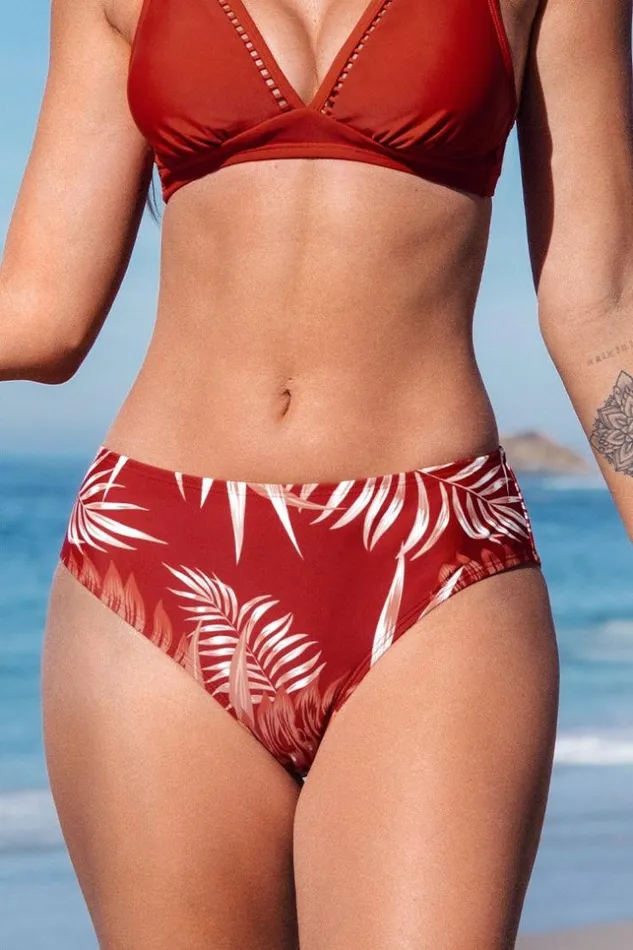 Women Bikini Bottoms Cupshe Tropic Escape Ladder Trim MidRise Hipster Bikini Bottom Red Women Bikini Bottoms Cupshe Tropic Escape Ladder Trim MidRise Hipster Bikini Bottom Red