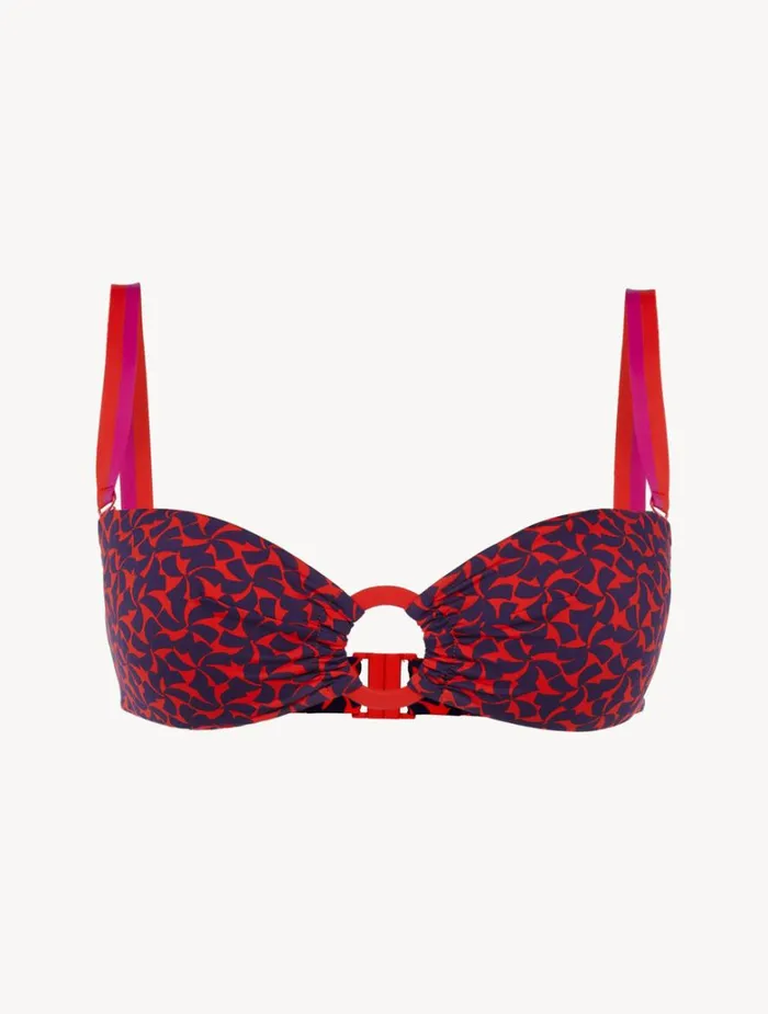 Women Bikinis La Perla Bandeau Bikini Top In Red And Blue