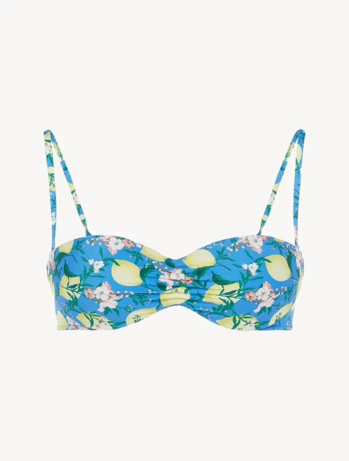 Women Bikinis La Perla Blue Printed Bandeau Bikini Top