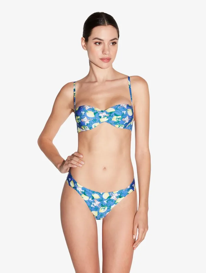 Women Bikinis La Perla Blue Printed Bandeau Bikini Top