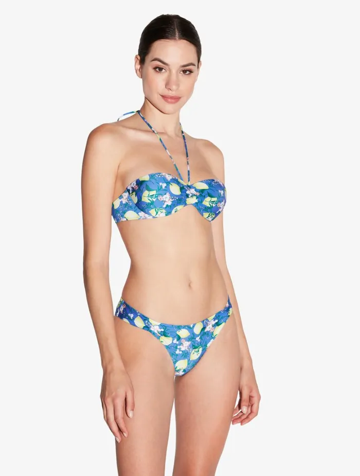 Women Bikinis La Perla Blue Printed Bandeau Bikini Top