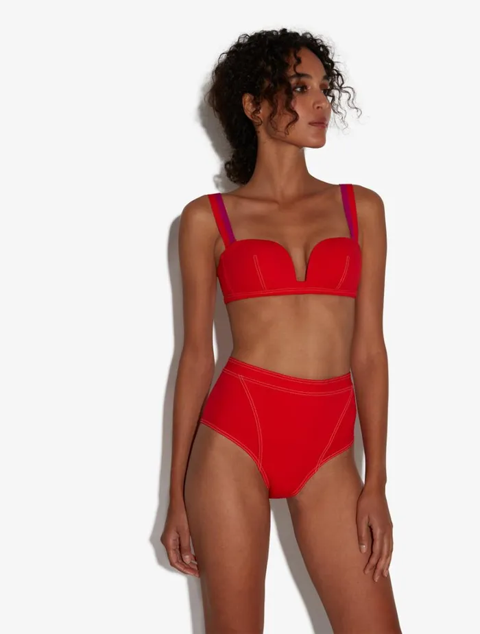 Women Bikinis La Perla High Waisted Bikini Brief In Red
