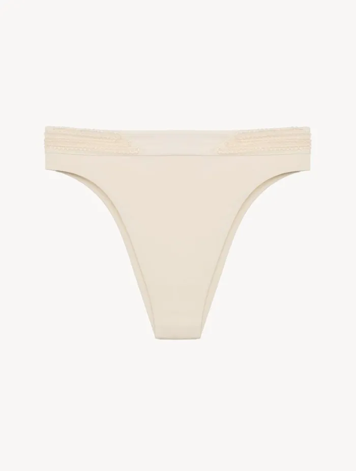 Women Bikinis La Perla HighWaisted Brazilian Bikini Brief In Champagne With Beading Women Bikinis La Perla HighWaisted Brazilian Bikini Brief In Champagne With Beading