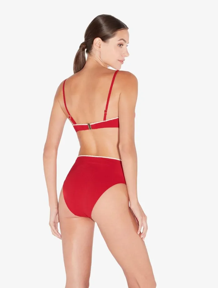 Women Bikinis La Perla Monogram Bandeau Bikini Top In Red