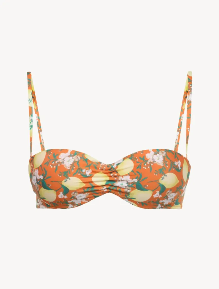 Women Bikinis La Perla Orange Printed Bandeau Bikini Top