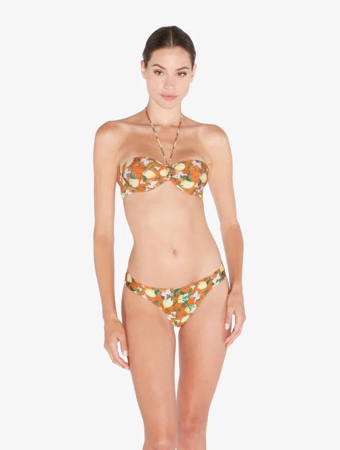 Women Bikinis La Perla Orange Printed Bandeau Bikini Top