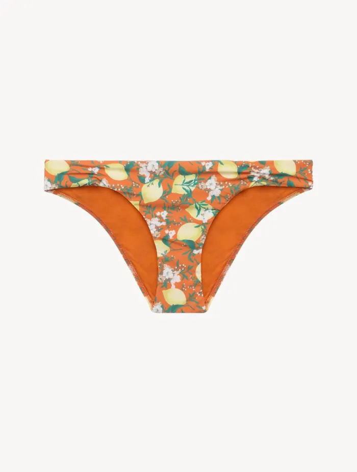 Women Bikinis La Perla Orange Printed Bikini Brief With Pleat Detailing