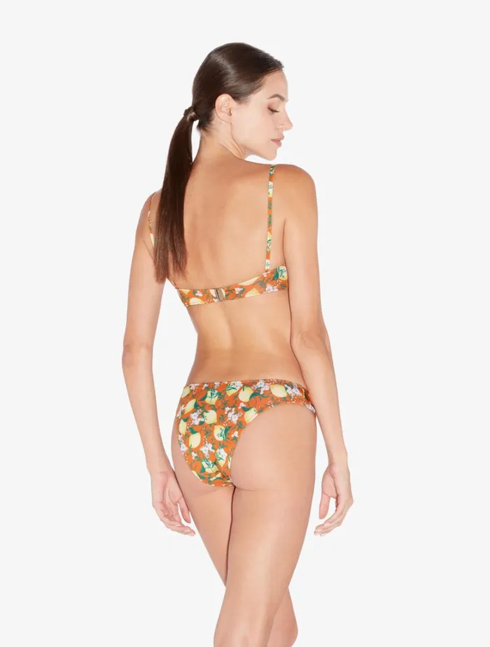Women Bikinis La Perla Orange Printed Bikini Brief With Pleat Detailing