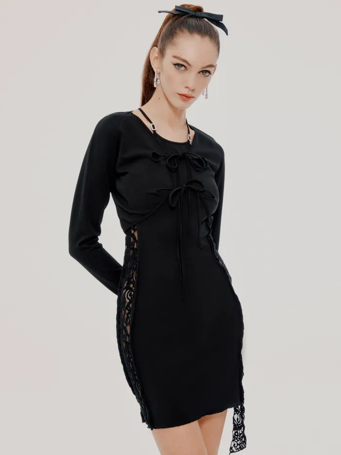 Women Black Sade Dress Nana Jacqueline LBD