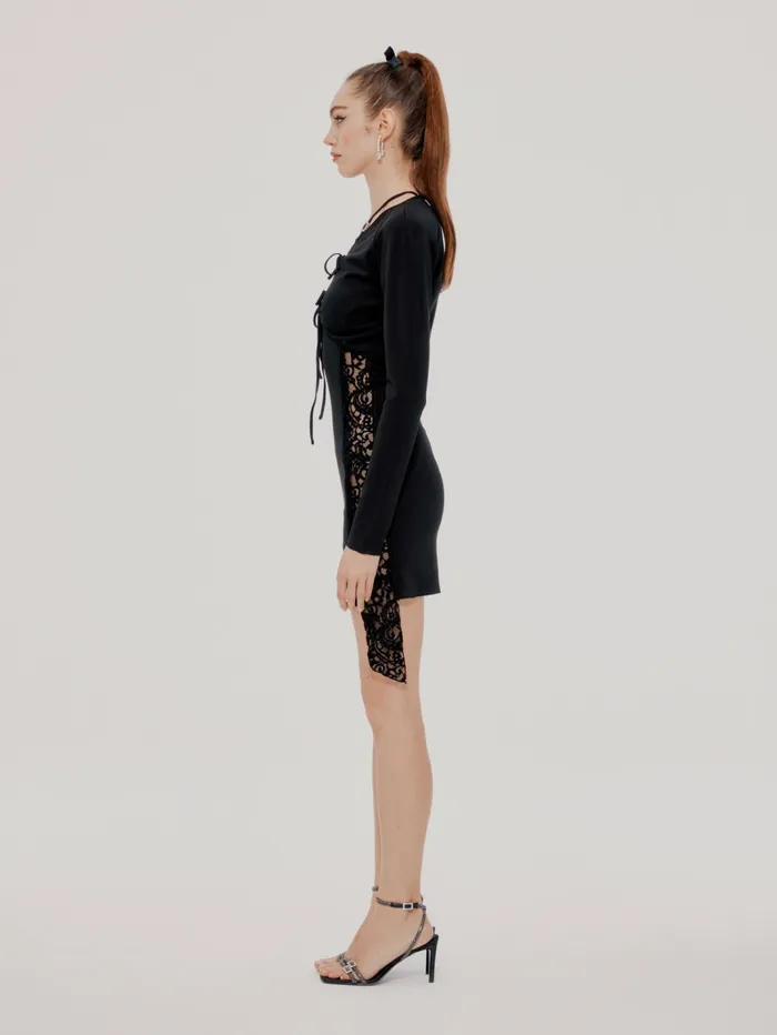 Women Black Sade Dress Nana Jacqueline LBD