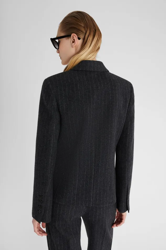Women Blazers Ermanno Scervino Designer Pinstriped Wool Doublebreasted Jacket 8211 Ermanno Scervino